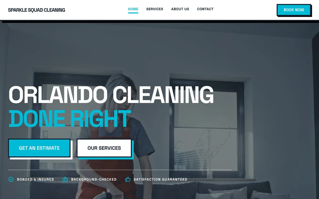Sparkle Squad Cleaning website mockup