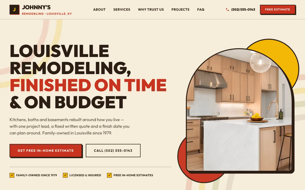 Johnny's Remodeling website