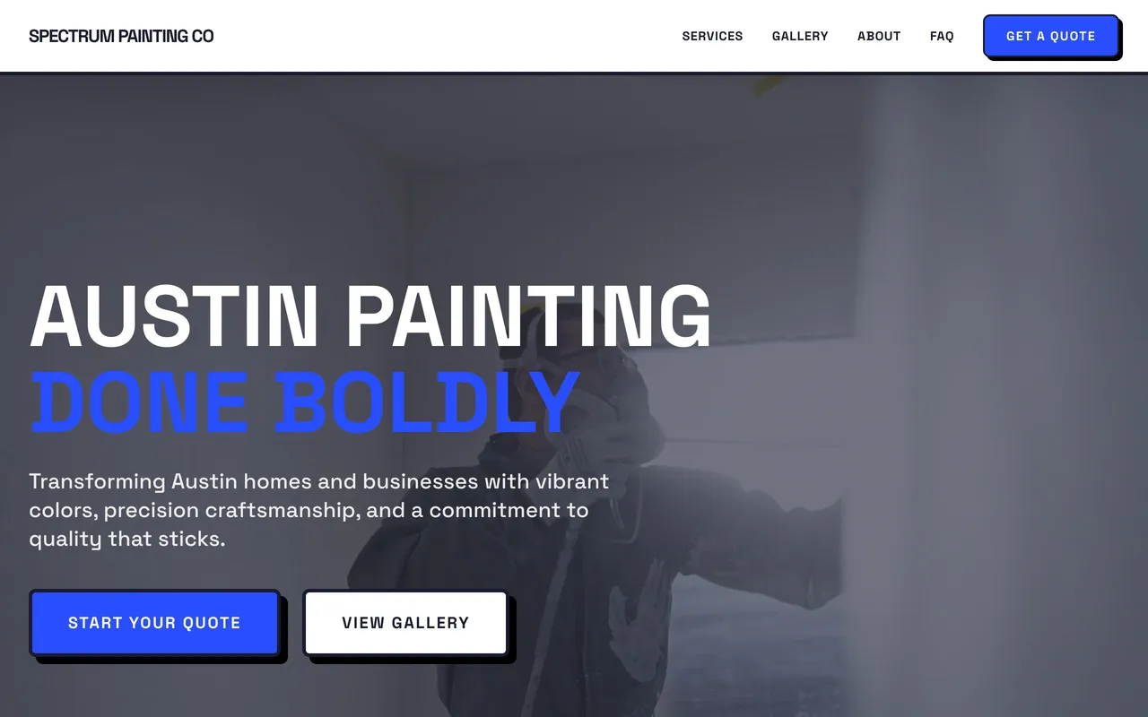 Spectrum Painting Co website mockup