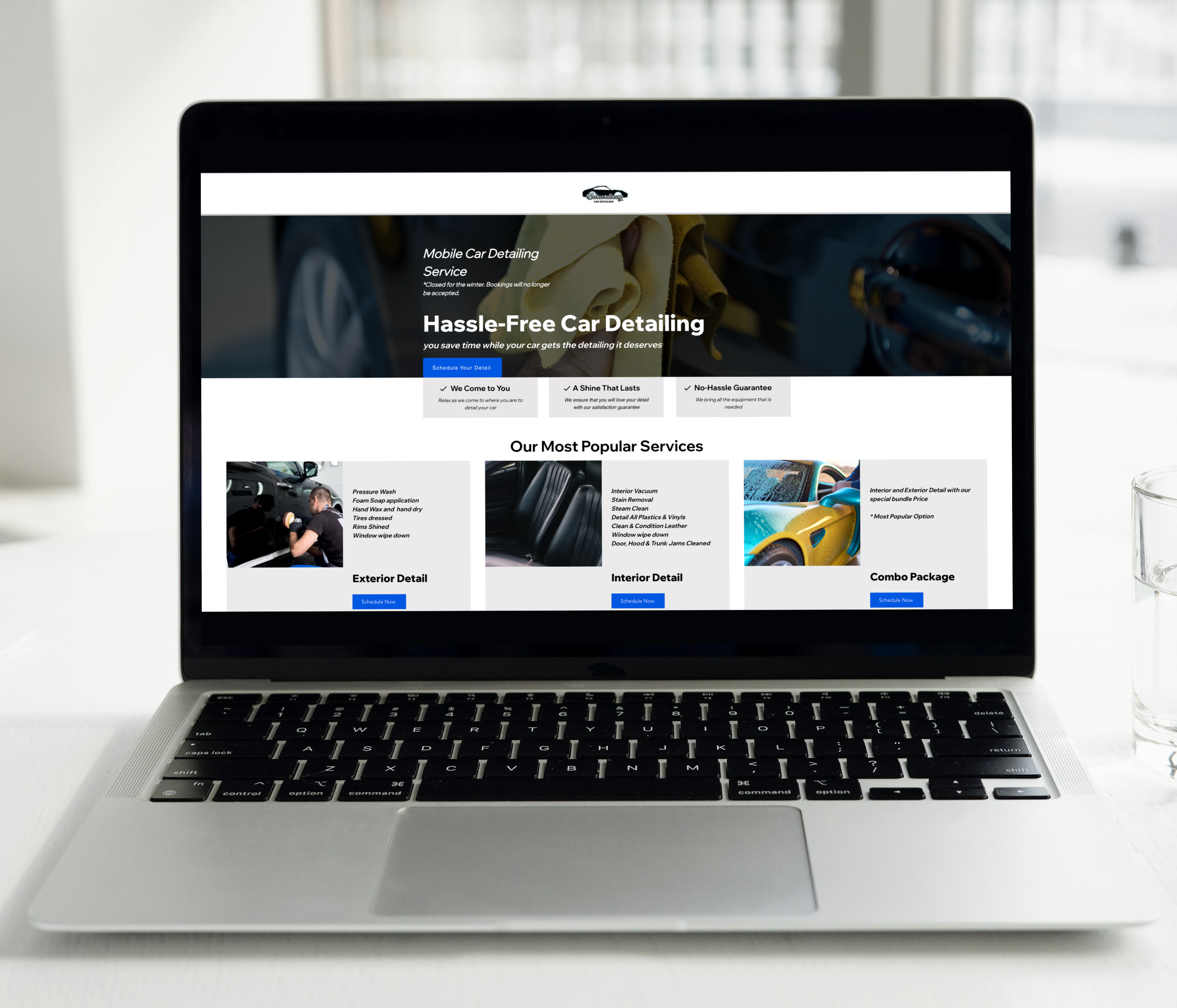 laptop with a website