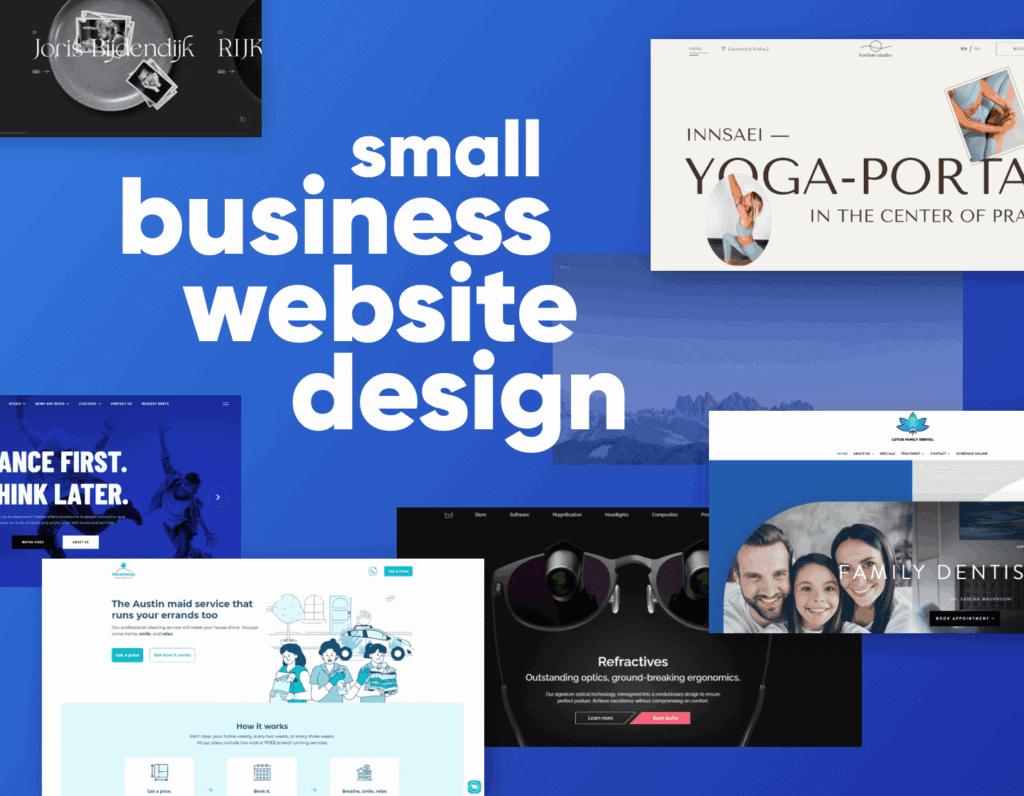 “Small business website design example” — perfect for illustrating clean, professional designs in your article.